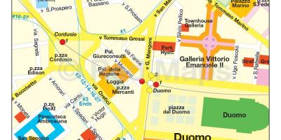 Milan membeli-belah daerah peta