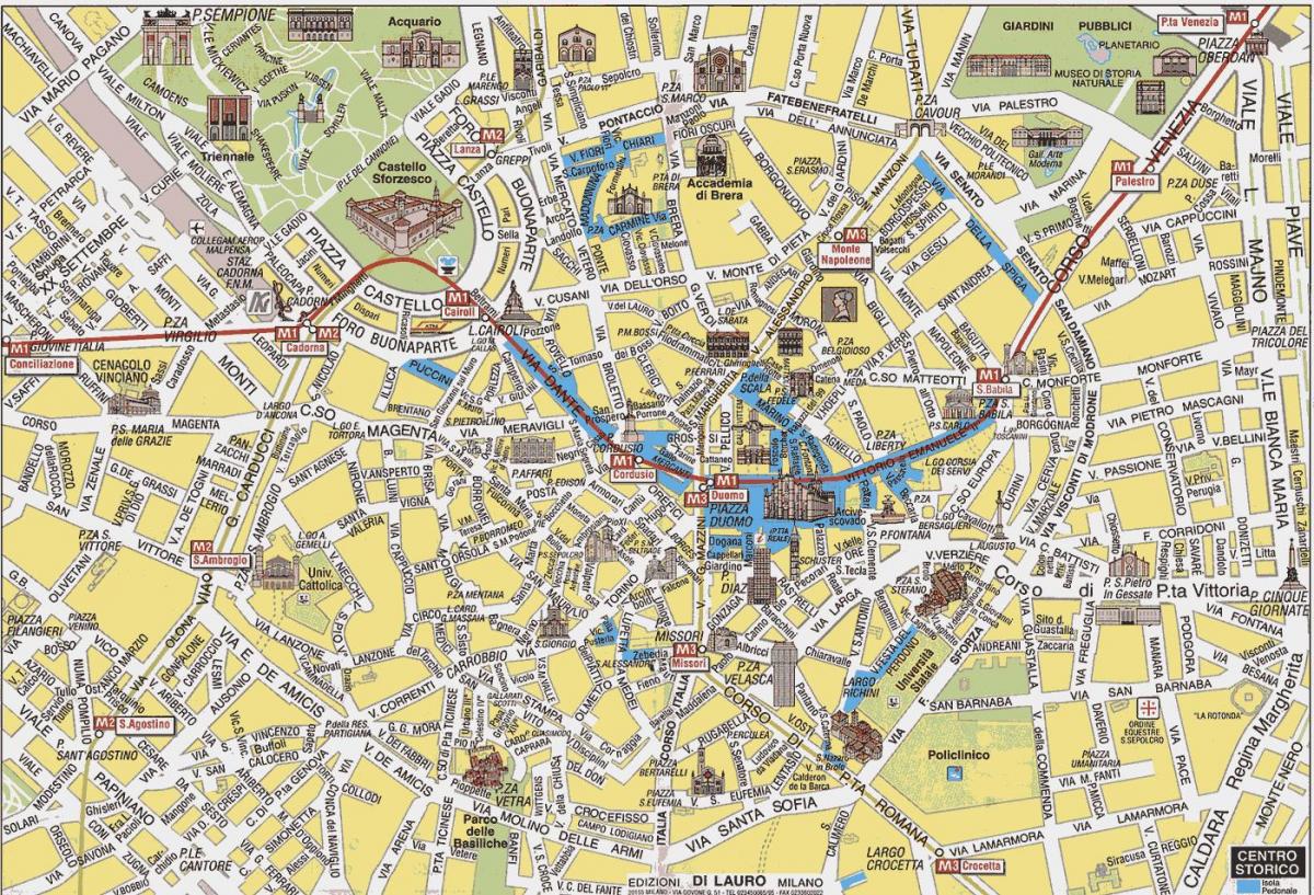 milan peta bandar dengan tarikan